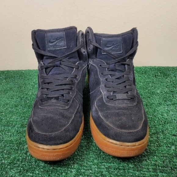 Nike Air Force 1 07 LV8 Suede Men's Black High Tops Gum Sole - Picture 2 of 11